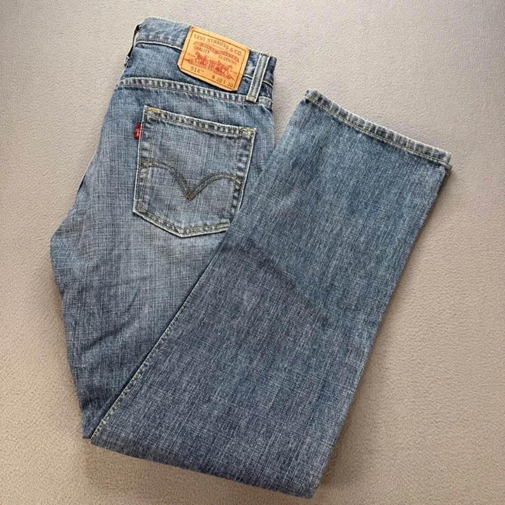 Levis 514 Slim Straight Jeans Mens 30x30 (FIT 31x31) Blue Y2K Faded Denim Casual